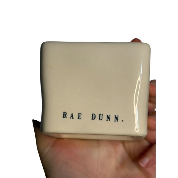 Rae Dunn Cinnamon Spice Scented Candle 3" Ceramic Holder Cream - Black Lettering - Picture 4 of 5